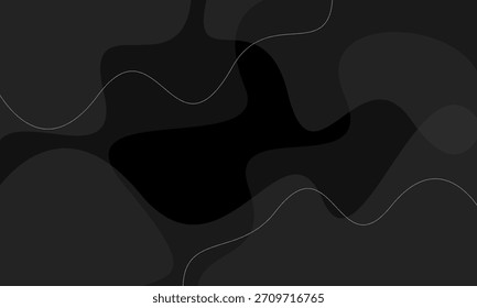 Fondo abstracto de la onda gris negro, composición moderna ondulada que fluye