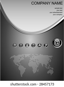 black and grey web background with copy space, vector