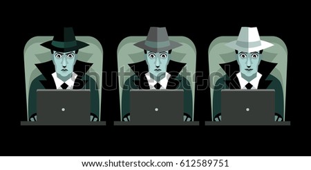 black grey and white hackers with computers