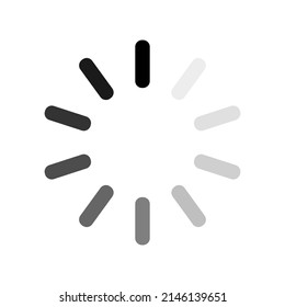 Black, Grey And White Loading Icon, Upload, Download And Streaming Video Buffering Round Progress Bar