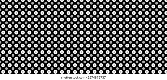 Black grey and white polka dots pattern background