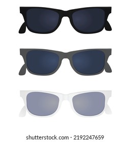 Black, grey and white sunglasses. vector illustration