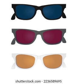 Black, grey and white sunglasses. vector illustration