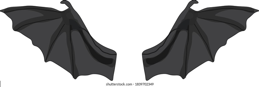 Las alas de un murciélago negro y gris