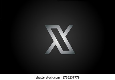 black grey X alphabet letter logo icon. Line design for company and business identity