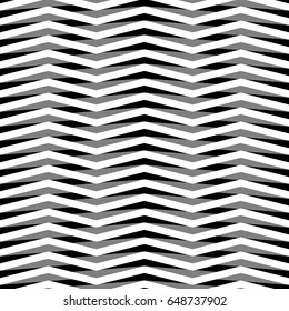 Black and grey zigzag lines. Jagged stripes. Seamless surface pattern design with triangular waves ornament. Repeated chevrons wallpaper. Digital paper for page fills, web designing. Vector art.