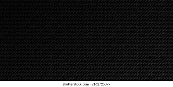 Black grid background. Abstract metallic surface with holes backdrop. Perforated black metal material texture. Urban style vector illustration.