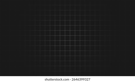Black grid background. Abstract wireframe landscape vector.