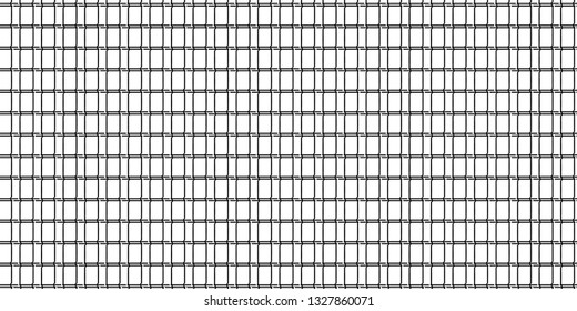 Black grid line art geometric pattern vector background