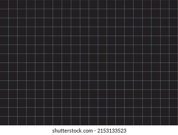 black grid notebook paper texture, clean squared blank sheet vector illustration