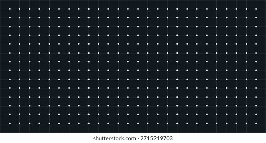 Black grid paper background. Blueprint base, notebook sheets, paper for school notes. Background with square grid. Editable stroke