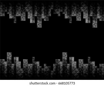 Black grid polygon mosaic background. Creative design templates.
