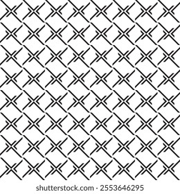 Black grid with short dashed corner lines vector square seamless pattern or texture.