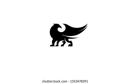 black griffin looks back