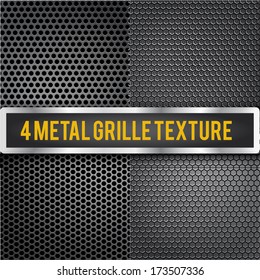 Black grille textures.Vector illustartion.