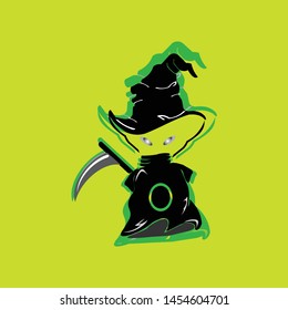 Black grim reaper esport gaming mascot logo template - Vector