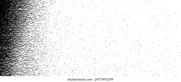 Black grit grunge texture. Grainy photocopy overlay background. Distressed noise surface with dust, particles, specks, speckles. Rough dirty granule lino backdrop texture of concrete or cement. Vector