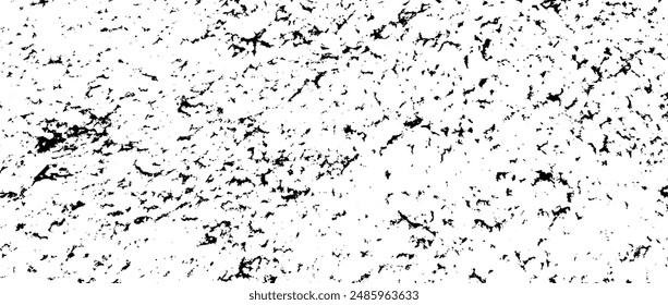 Black grit grunge texture. Grainy rugged overlay background. Distress gritty noise surface with dust, particles, particles, specks. Rough speckled texture backdrop of concrete, cement, gravel. Vector