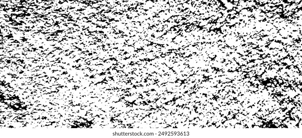 Black gritty gravel texture. Grunge grain overlay background. Distressed noise surface with dust, sand, particles, specks, speckles. Rough dirty granule backdrop. Vector shabby overlay