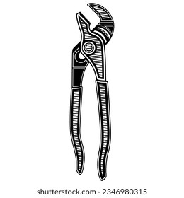 black Groove pliers wrench icon design vector illustration	