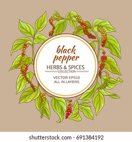 black ground pepper vector frame