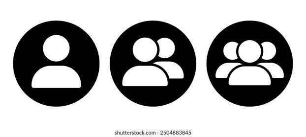 Negro Grupo de personas Botón, trabajo en equipo Vector Icon Set, red, Elementos de conexión, comunicación de infografía, Businerr y Social Gráfico