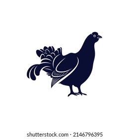 Ilustración vectorial de diseño de Grouse negro, plantilla de diseño de logotipo de Creative Black Grouse, símbolo de icono