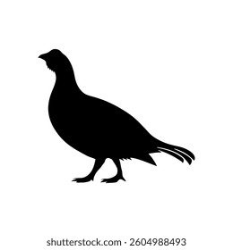 Black grouse silhouette vector flat illustration design.