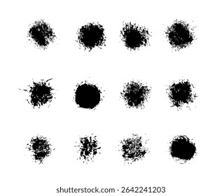 black grunge abstract design set