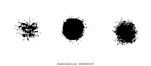 black grunge abstract design set