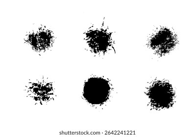 black grunge abstract design set