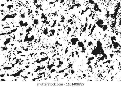Black grunge abstract texture isolated on white background. Grainy textured design elements. Vector illustration, eps 10.