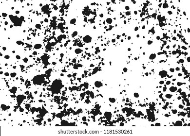 Black grunge abstract texture isolated on white background. Grainy textured design elements. Vector illustration, eps 10.