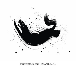 black grunge animal, wolf hand painting, wolf silhouette vector art, black wolf silhouette, hand drawn wolf paint brush.eps8