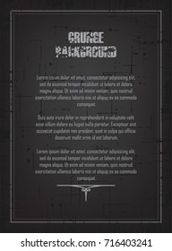 Black Grunge Background. Poster, Flyer, and Cover Vector Design. Halloween Party Element for Text Background.