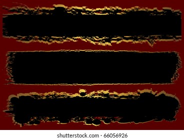 Black grunge banner with red background. vector.