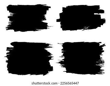 Black grunge banners.Dirty design elements.Artistic grungy creative brush strokes.