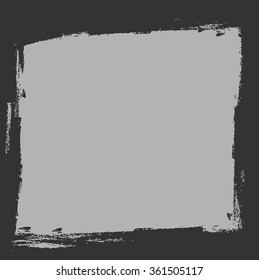 black grunge border frame isolated on white background, vector illustration design element