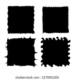 black grunge brush squares. Grunge texture. Old design. Ink paint brush stain. Vector illustration. stock image. 