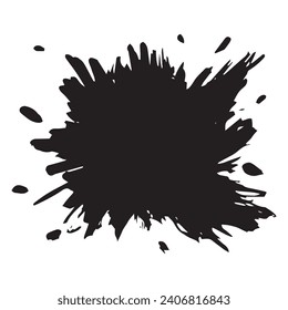 Black grunge brush stroke drawn background border