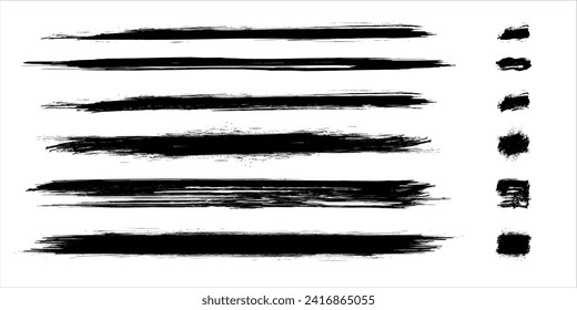 Black grunge brush stroke ink template collection