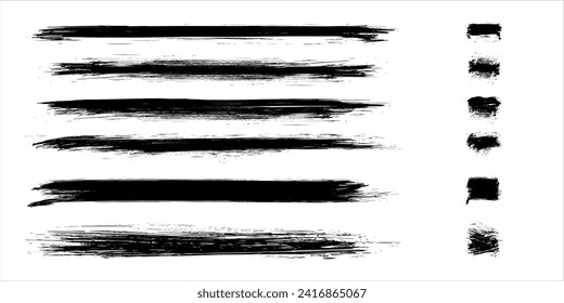 Black grunge brush stroke ink template collection