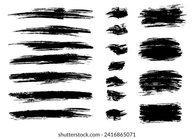 Black grunge brush stroke ink template collection