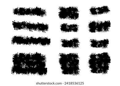 Black grunge brush stroke ink template collection