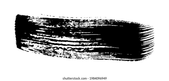 Razo del pincel de grunge negro. Banda de tinta pintada. Punto de tinta aislado sobre fondo blanco. Ilustración del vector