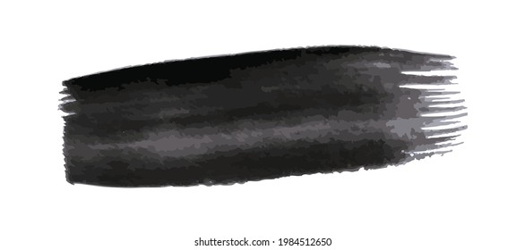 Black grunge brush stroke. Painted ink stripe. Ink spot isolated on white background. Vector illustration