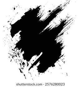Black Grunge Brush Stroke Vector