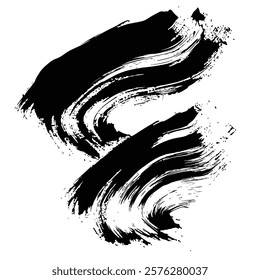 Black Grunge Brush Stroke Vector