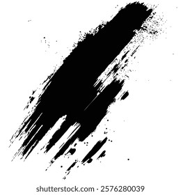 Black Grunge Brush Stroke Vector