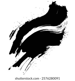 Black Grunge Brush Stroke Vector
